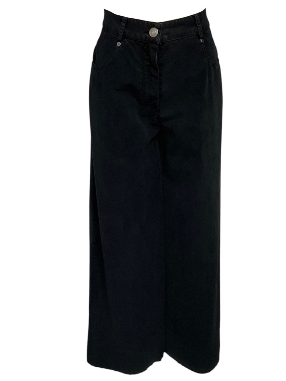 FORTE_FORTE BLACK COTTON FLOCKED PANT